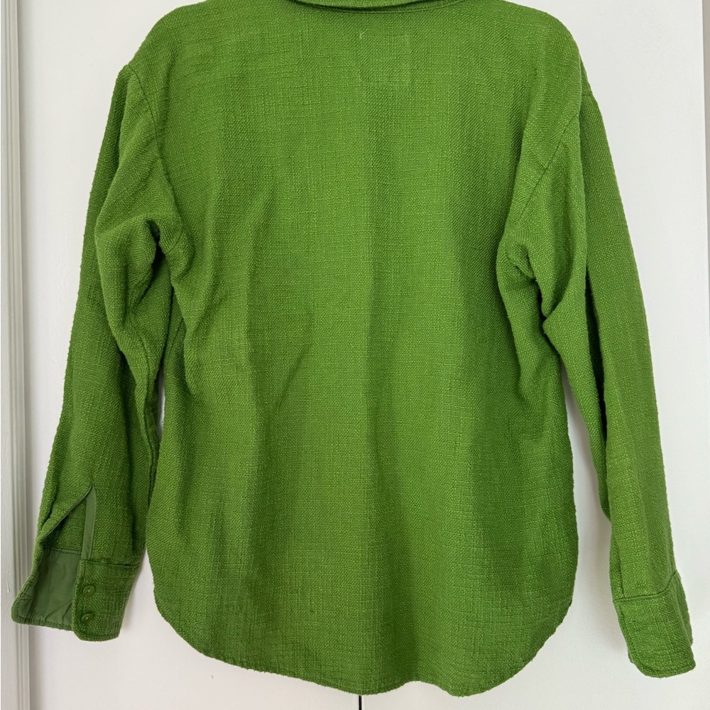 Abercrombie & Fitch Green Tweed Oversized Button Up - Picture 3 of 3